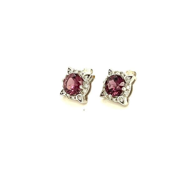 Natural Spinel Diamond Earrings 14k Y Gold 2.04 TCW Certified 211195 - Picture 4 of 9
